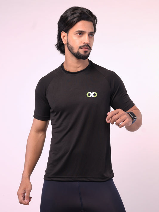 Men's Solid Black Xtive Tshirt