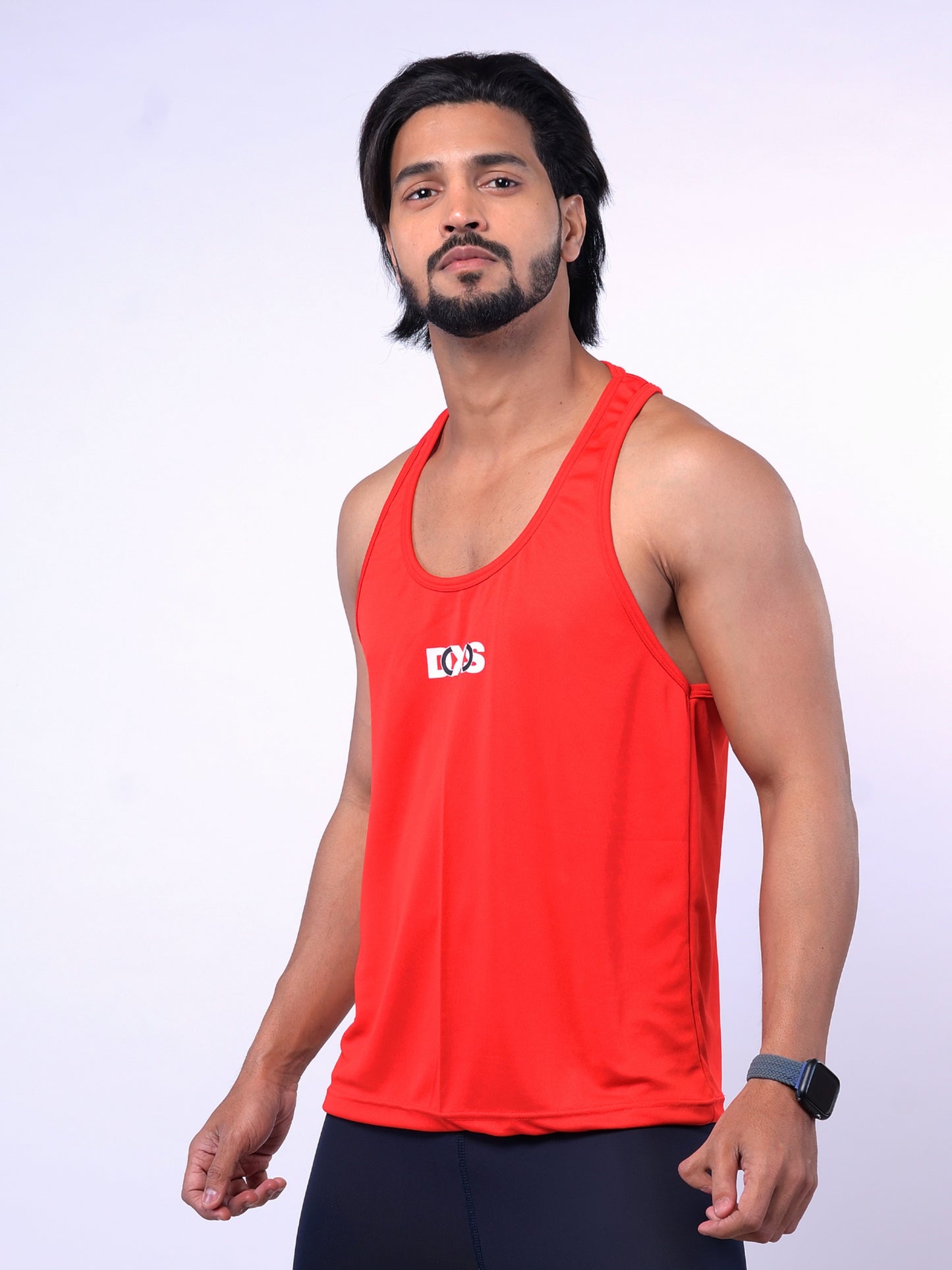 Men's Red Textured Stringer