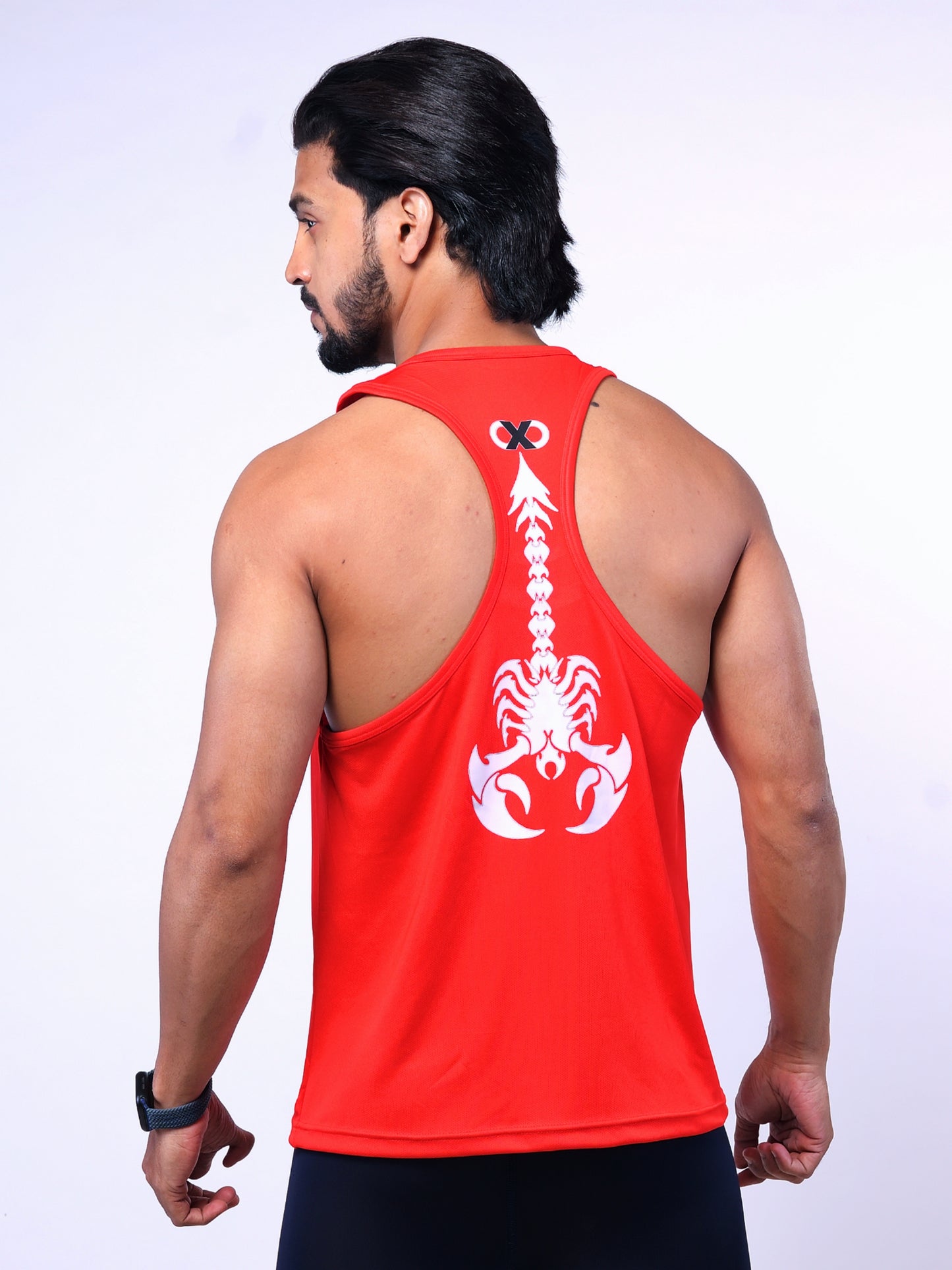 Men's Red Scorpion Textured Stringer